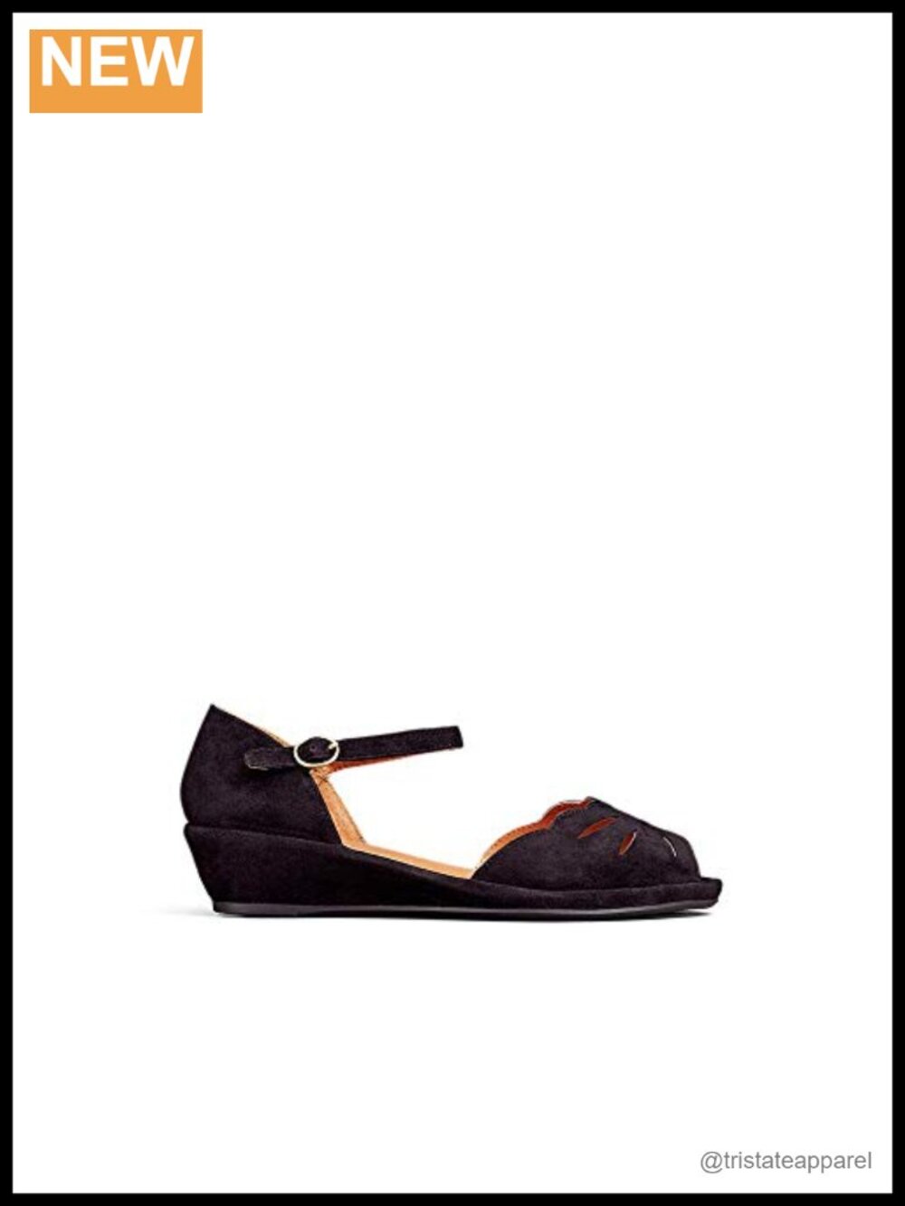 Wedge Sandal Leather Lined Peep Toe Ankle Strap 1.5 Inch Heel
